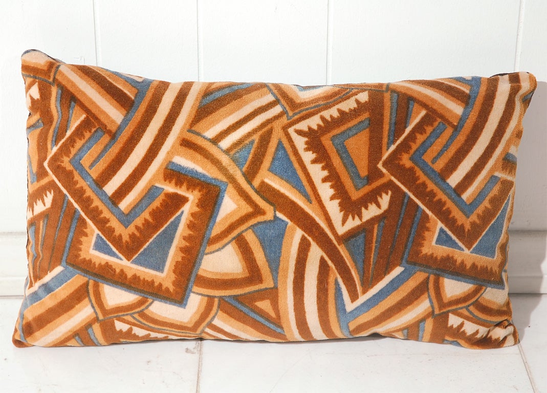 French Vintage Art Deco Geometric Pillow For Sale