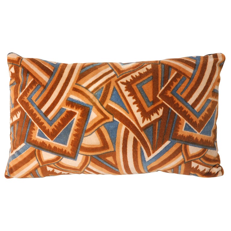 Vintage Art Deco Geometric Pillow For Sale