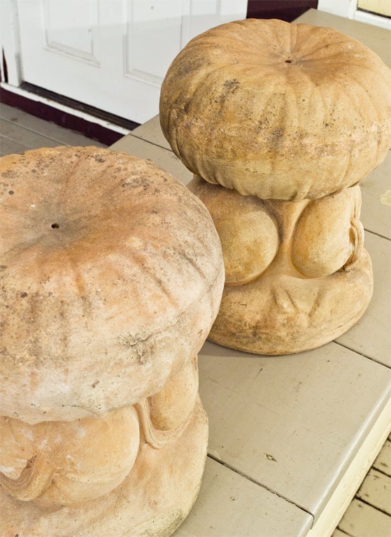20th Century set of four Italian terracotta pumpkin stools