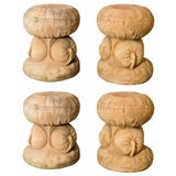 set of four Italian terracotta pumpkin stools