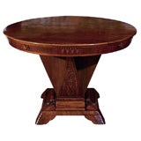 Antique Art  Deco Circular Pedestal Table