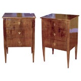 small pair of Italian chests/side tables in walnut