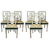 Antique Set of Six Louis XVI Style Painted Chairs