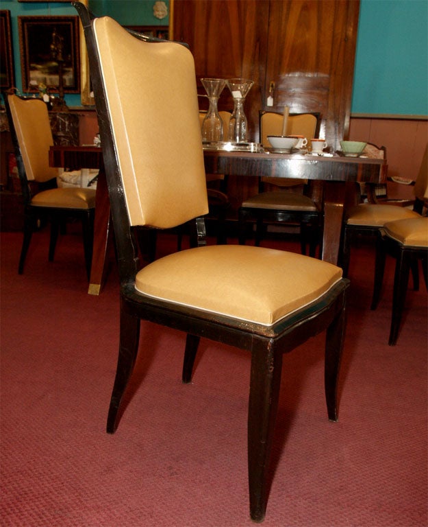 Faux Leather Six French Art Moderne Dining Chairs