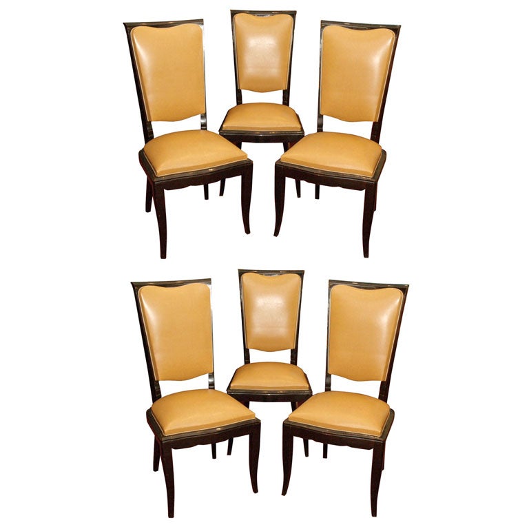 Six French Art Moderne Dining Chairs