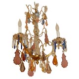 French Bronze &  Crystal Chandelier