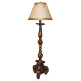 Italian Painted and Parcel Gilt Standing Lamp with Shade