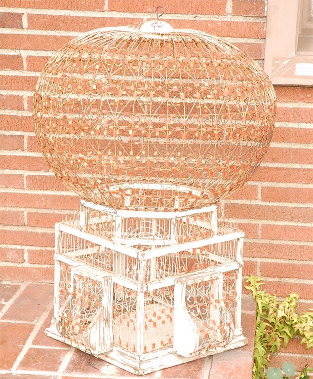 Primitive & Distressed Metal & Wood  Birdcage