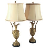 Vintage Pair of Ewer Lamps