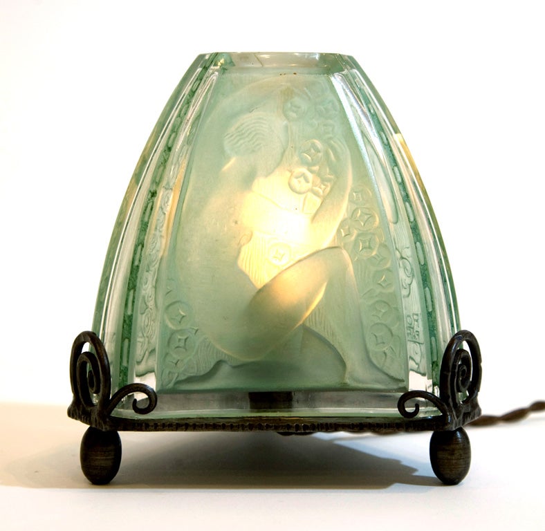 Beautiful little French perfume lamp, signed 