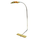 Two Tone Floor Lamp in Chrome and Brass signed Cedric Hartman