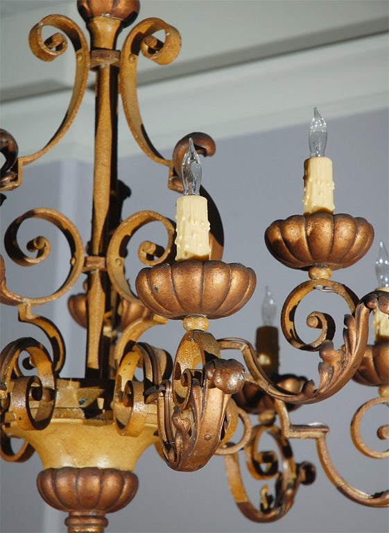 Iron Chandelier, In The Style Of Gilbert Poillerat 1