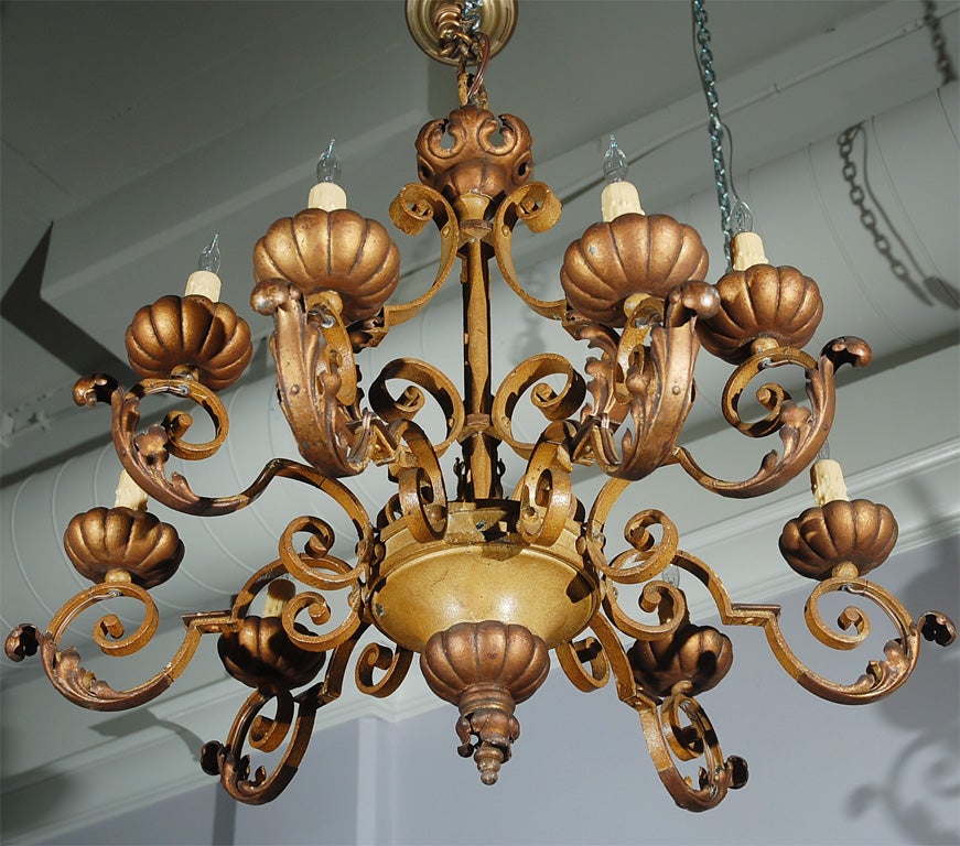 Iron Chandelier, In The Style Of Gilbert Poillerat 2