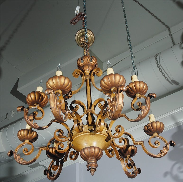 Iron Chandelier, In The Style Of Gilbert Poillerat 3