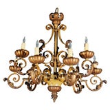 Iron Chandelier, In The Style Of Gilbert Poillerat