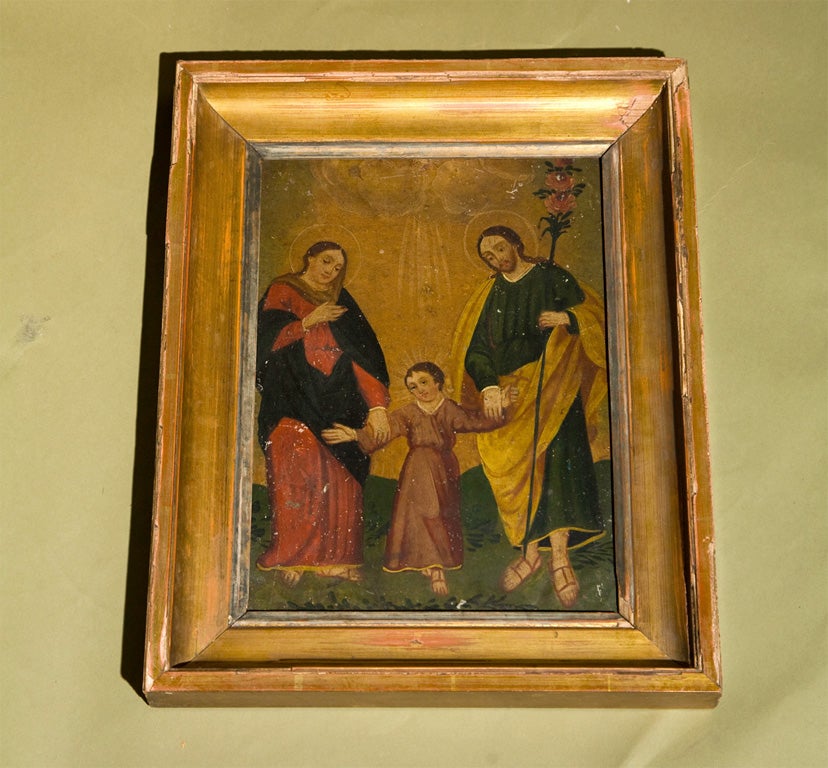 Mexican Retablo Of The Holly Family