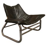 Pair of Sexy Kinky Corset Laced Leather and Chrome Lounge Chairs 2