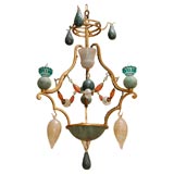 Unique Murano Glass & Gilt Metal Chandelier (GMD#2208)