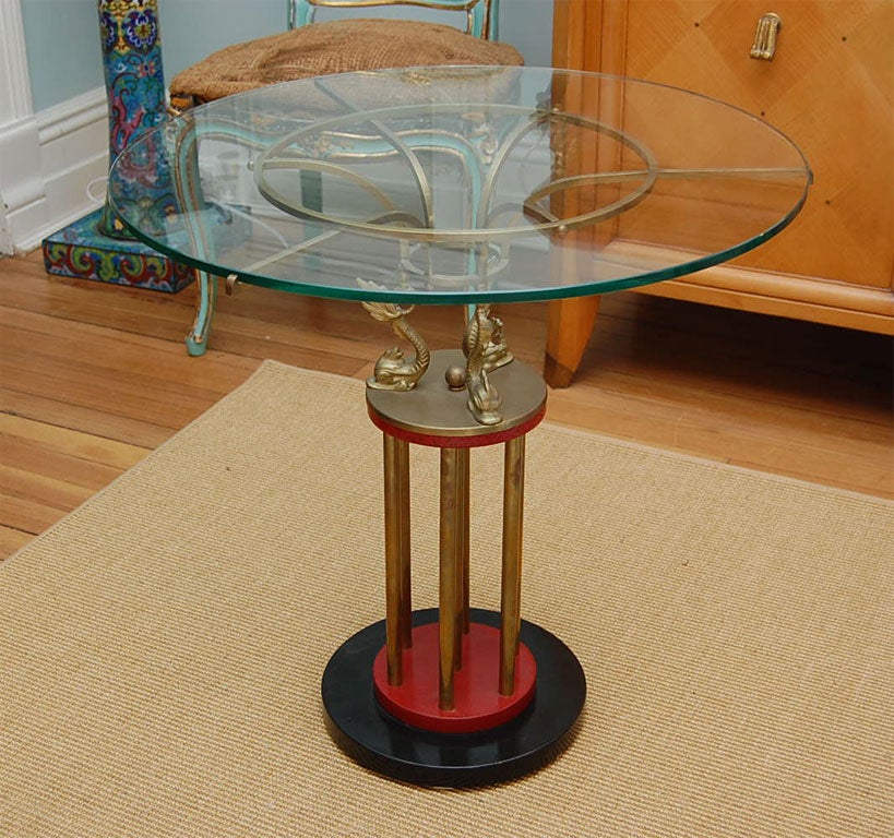 Side Table with Dolphin Supports