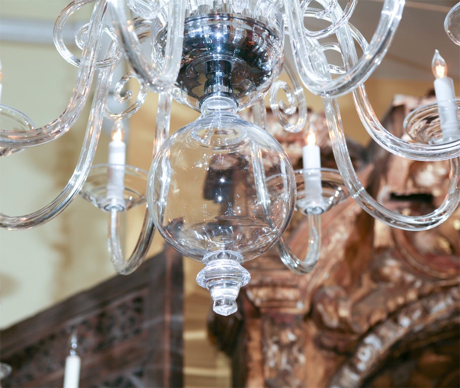 Glass 8 ARM BOHEMIAN  HAND BLOWN ART GLASS CHANDELIER