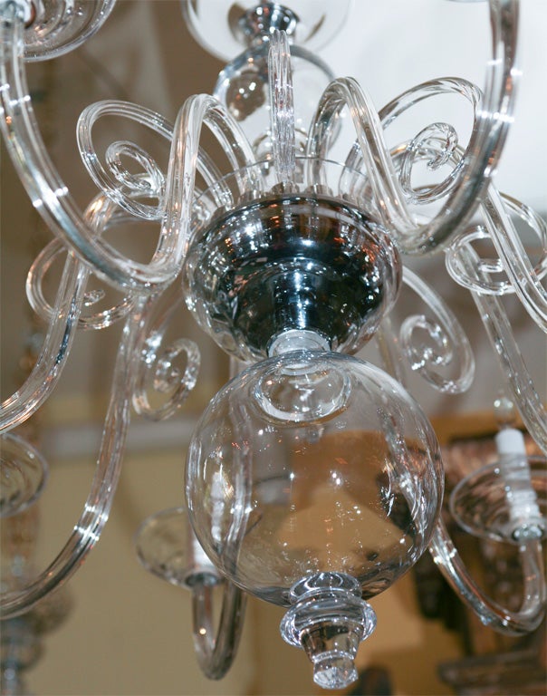 8 ARM BOHEMIAN  HAND BLOWN ART GLASS CHANDELIER 1