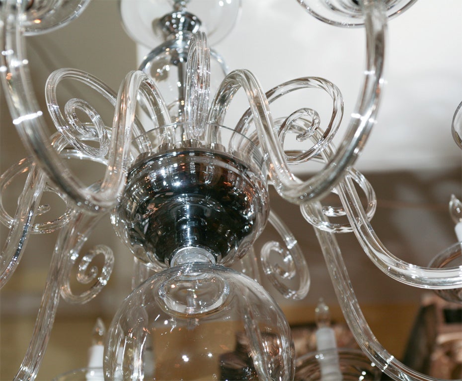 8 ARM BOHEMIAN  HAND BLOWN ART GLASS CHANDELIER 2