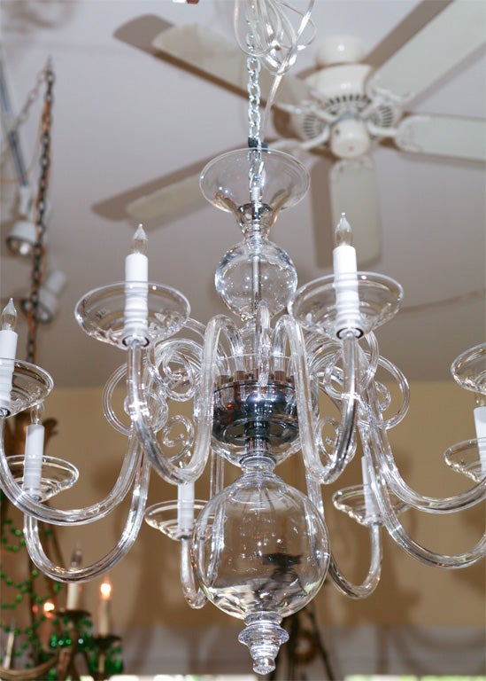 8 ARM BOHEMIAN  HAND BLOWN ART GLASS CHANDELIER 4