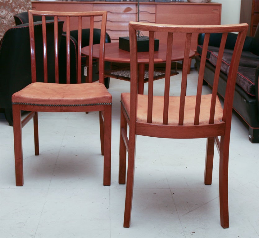 Danish Modern Side Chairs, Pair In Good Condition In Hudson, NY