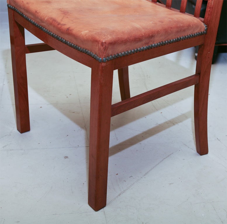 Mahogany Danish Modern Side Chairs, Pair