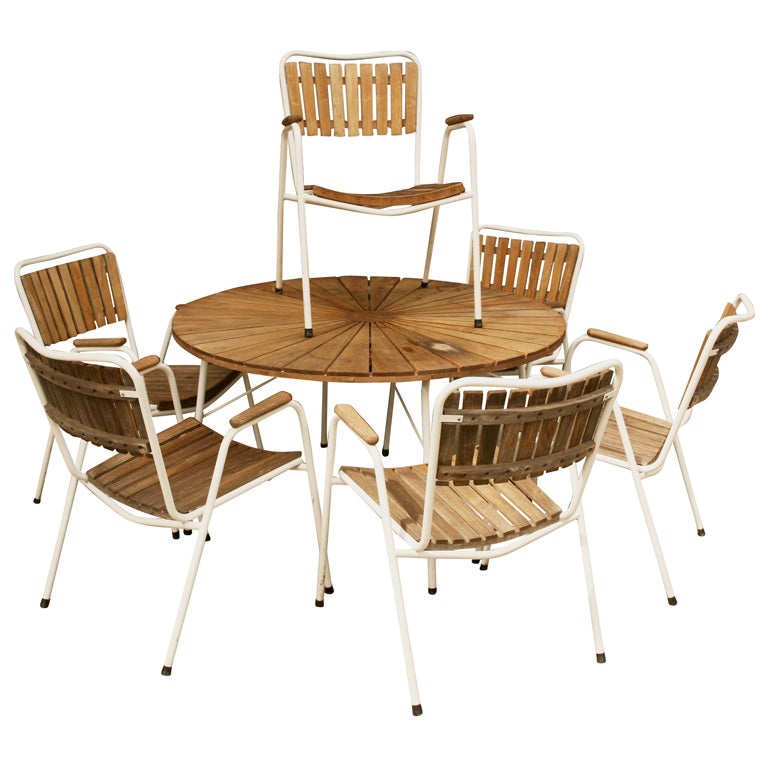 Garden Table and 6 Chairs at 1stDibs