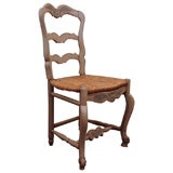 Set of Six French Painted Rush Seat Chairs