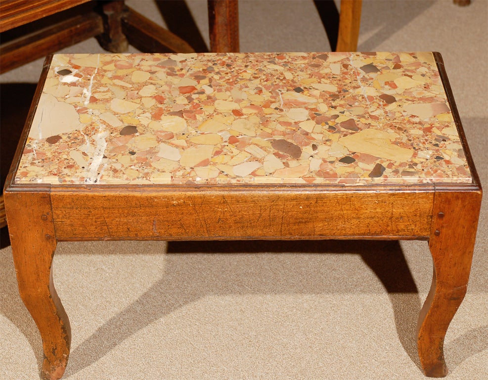 Marble Louis XV Bench/Coffee Table with Breche d' Alep marble, c. 1750 For Sale