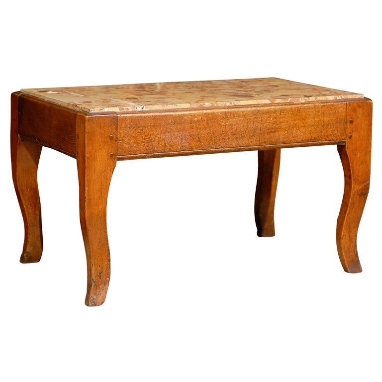 Louis XV Bench/Coffee Table with Breche d' Alep marble, c. 1750 For Sale