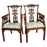 Antique Pair of Queen Anne Arm Chairs