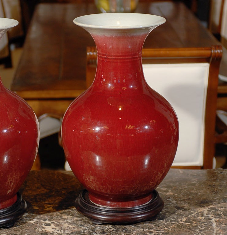 Pair of 19th Century Sang de Boeuf Vases In Excellent Condition In Atlanta, GA