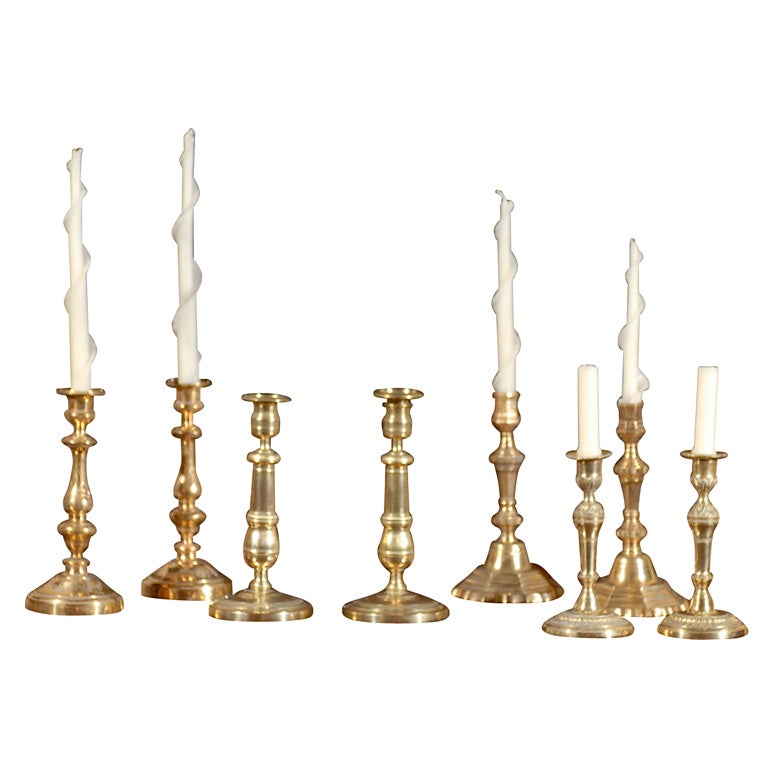 Collection of 18th and 19th century Candlesticks For Sale