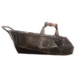 19THC METAL COAL SCOOP W/WOOD HANDLE SIGNED& DATED 1881