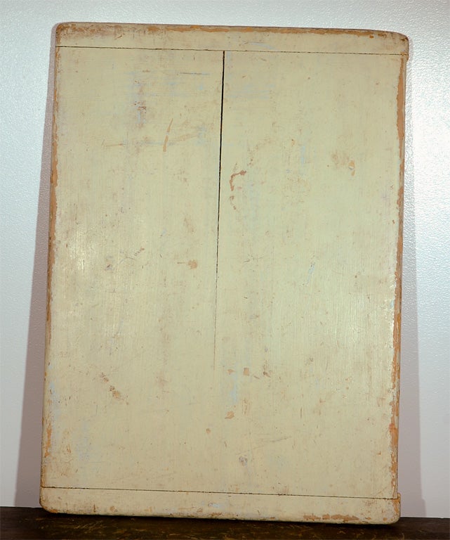 19THC ORIGINAL CREAM PAINTED  DOUGH BOARD W/ PAINT