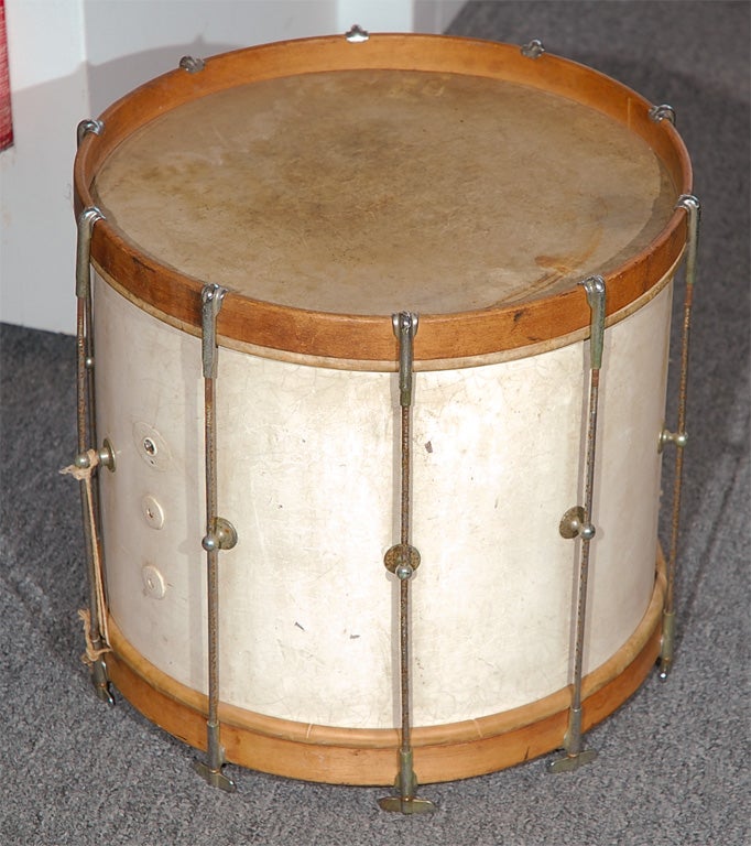 EARLY 20THC ORIGINAL WHITE PAINTED LUDWIG WOOD DRUM
