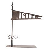 FOLKY NEW ENGLAND HAND MADE BANNER WEATHERVANE W/ 1915 CUT OUTS