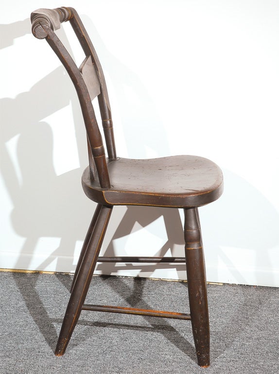 RARE ORIGINAL 19THC PAINT DECORATED HITCHCOCK CHAIRS W/ EAGLES at