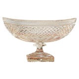 Large Late 19th Century Irish Cut Glass Center Bowl