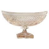 Large Late 19th Century Irish Cut Glass Center Bowl