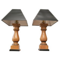 Turned Oak Lamps 4