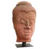 Red Sand Stone Buddha Head