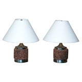 Petite Cork and Chrome Lamps