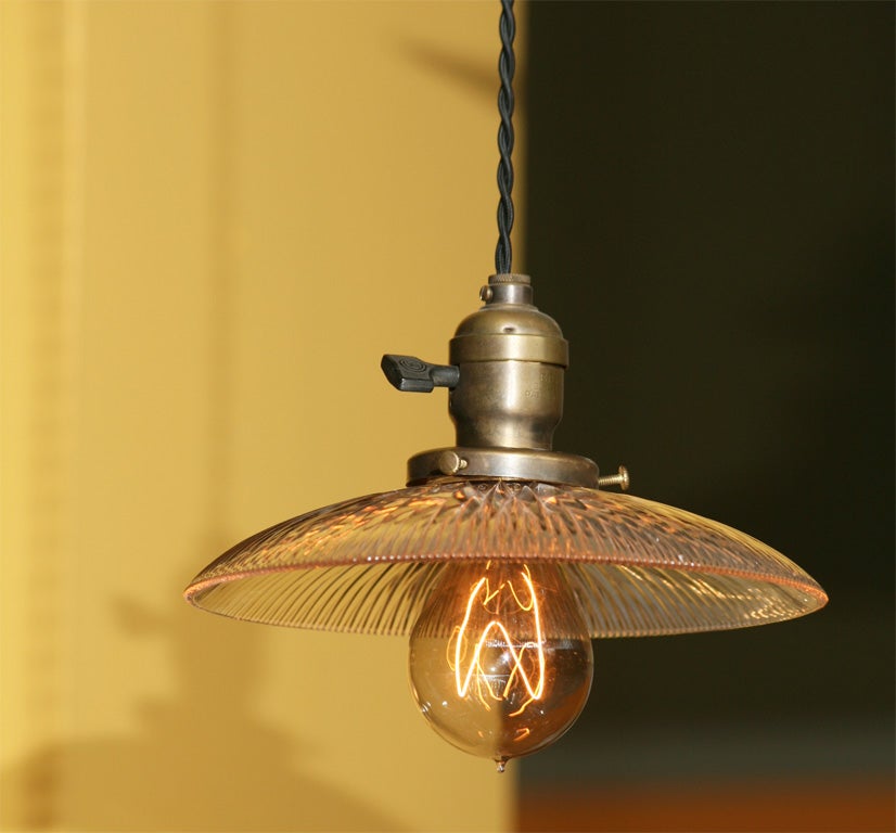 American Holophane Disc Pendant Lights For Sale