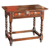 Handsome Charles II Oak Side Table