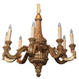 Eight-Arm Carved Giltwood Chandelier