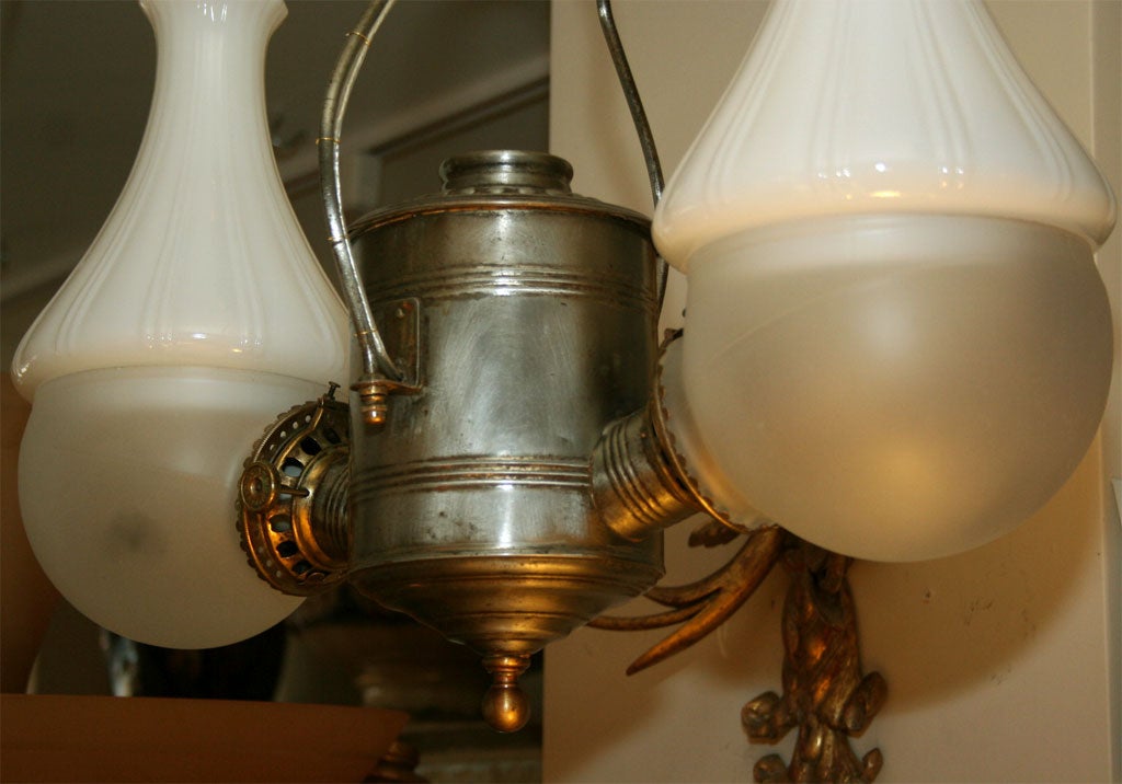 American tin oil powered ceiling light